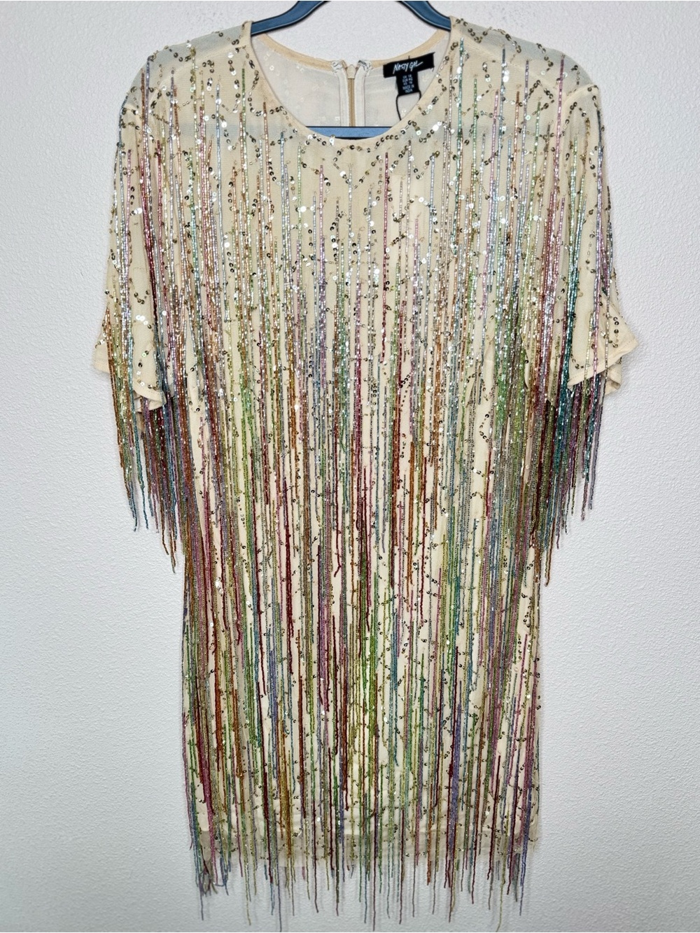 NWT Nasty Gal multicolor/ Rainbow tassel dress size 16 - Picture 5 of 9